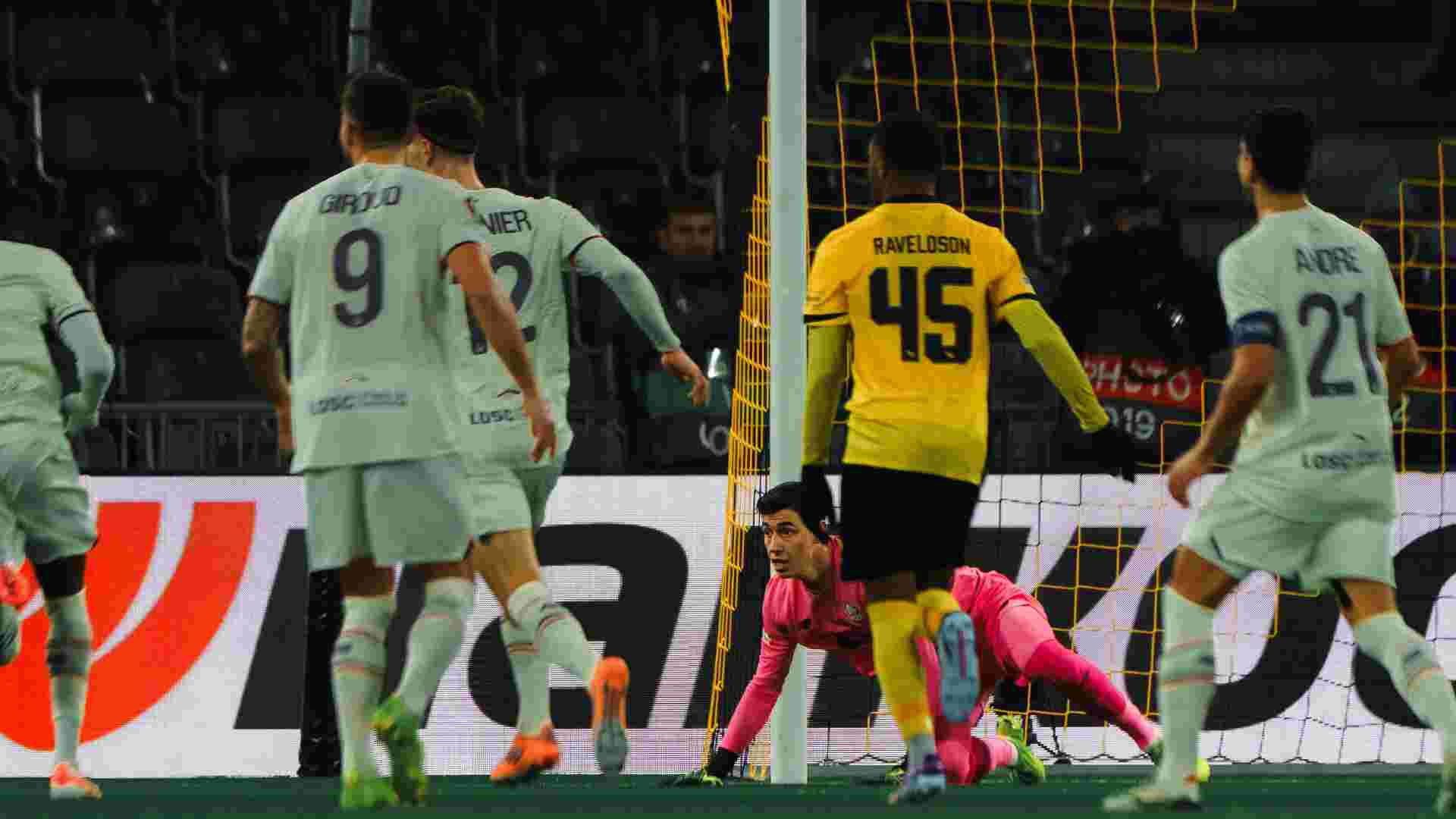 Réduit à 10, Lille s’incline en Ligue Europa