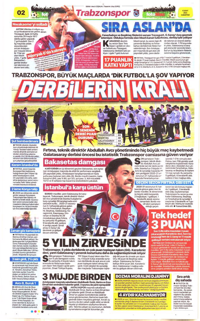 Gazetelerde Günün Spor Sayfaları @ Mackolik.com