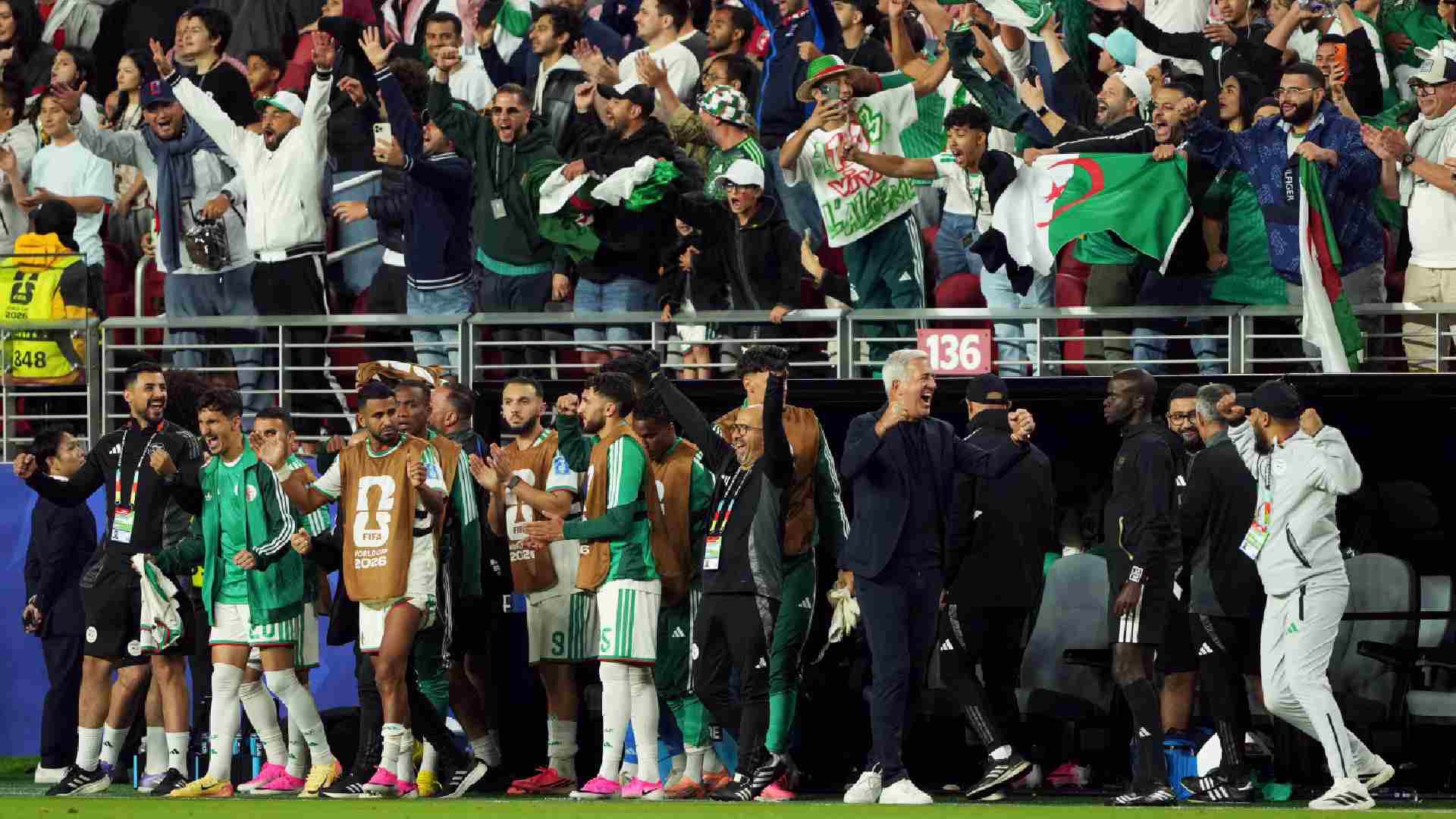 L'Algérie s'impose 2-1 face à la Jordanie, qui est éliminée