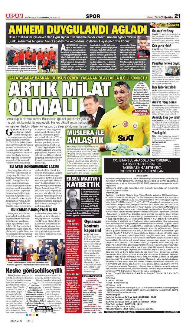 Gazetelerde Günün Spor Sayfaları @ Mackolik.com