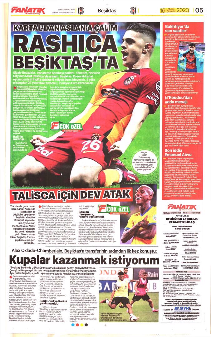 Gazetelerde Günün Spor Sayfaları @ Mackolik.com