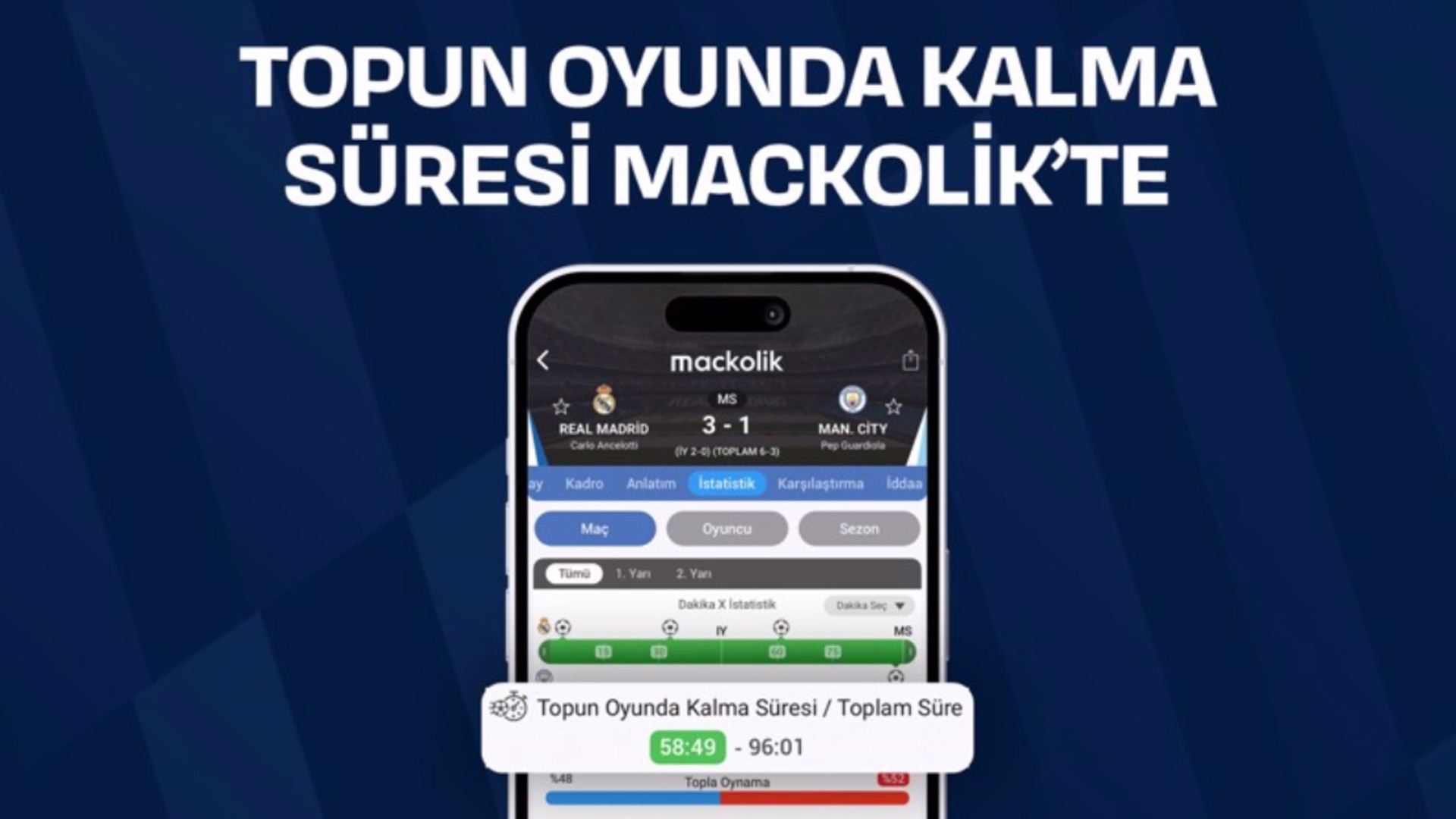 Süper Lig'de topun oyunda kalma süresinde artış