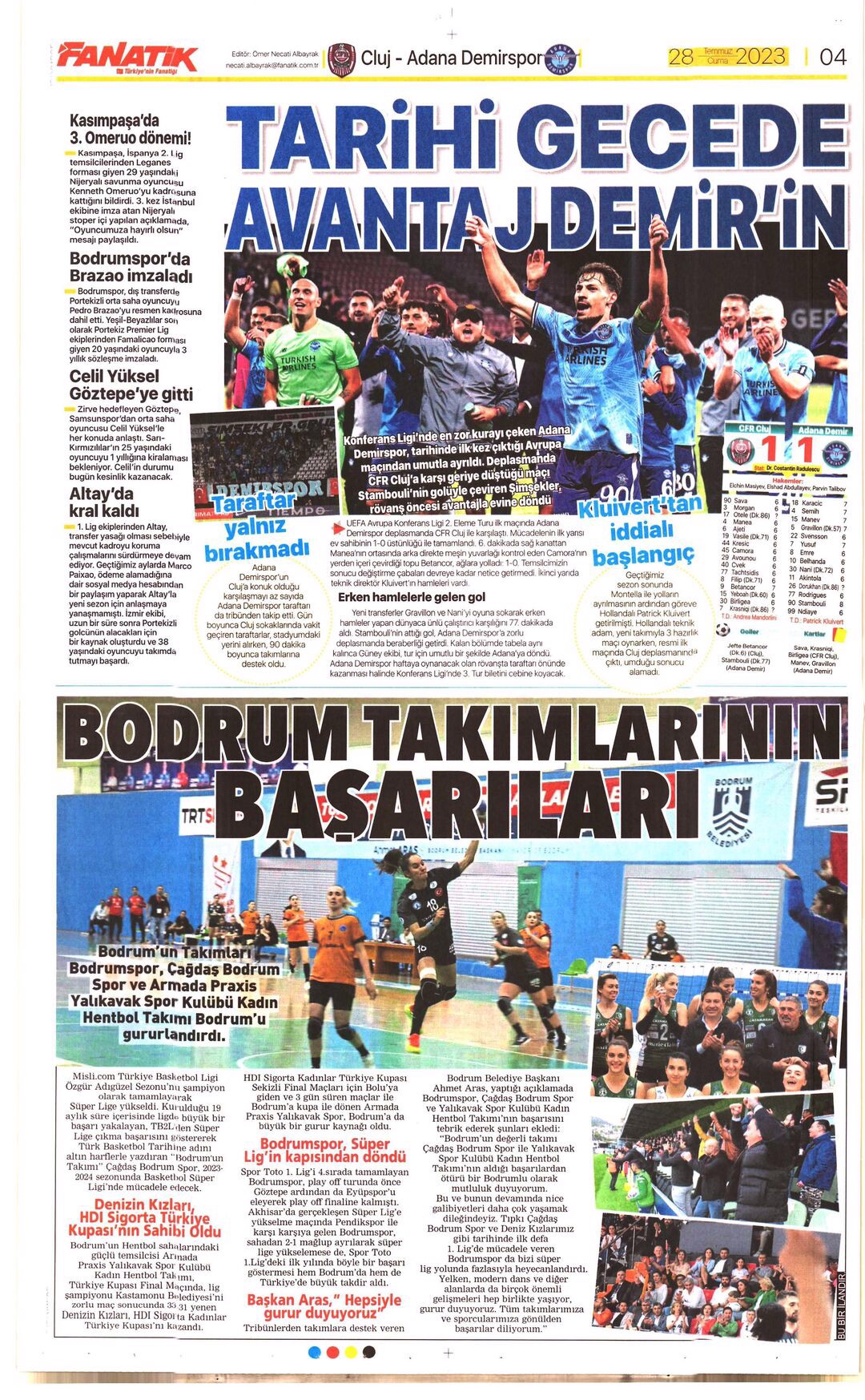 Gazetelerde Günün Spor Sayfaları @ Mackolik.com